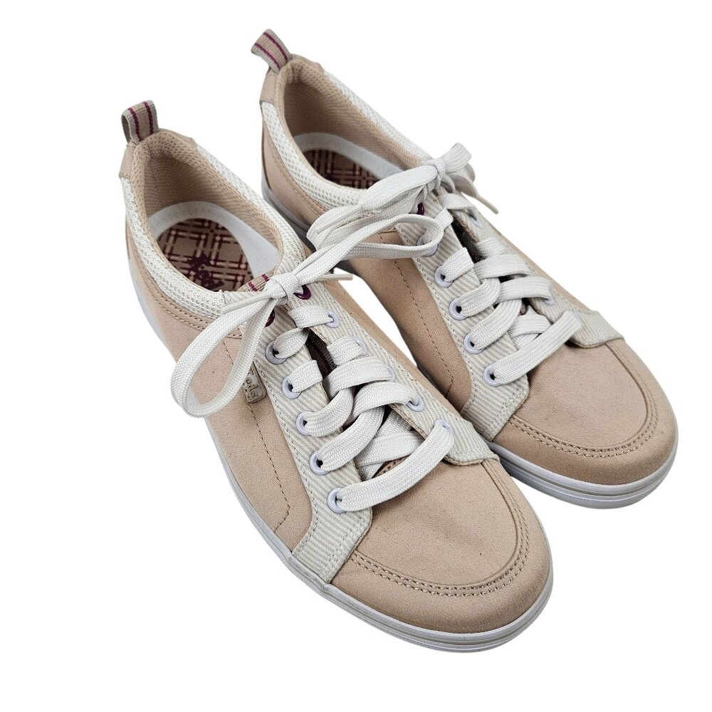 Keds Womens Casual Sneakers Size 7 Beige Canvas Arch Support Comfort Shoes